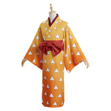 Agatsuma Zenitsu Demon Slayer Cosplay Costume Kimono Dress Outfits Halloween Carnival Suit