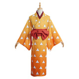Agatsuma Zenitsu Demon Slayer Cosplay Costume Kimono Dress Outfits Halloween Carnival Suit