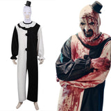 Terrifier 2 Art the Clown Cosplay Costume Jumpsuit Hat Outfits Halloween Carnival Suit