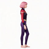 Invincible Cosplay Costume Telia Purple and Red Jumpsuit Adult Female Halloween Carnival Costume