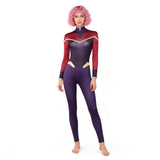 Invincible Cosplay Costume Telia Purple and Red Jumpsuit Adult Female Halloween Carnival Costume