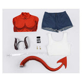 Dispatch Cosplay Costume Malevola Red Jumpsuit Adult Female Halloween Carnival Costume