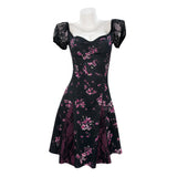 Obsession Cosplay Costume Nikki Black Printed Dress Adult Female Halloween Carnival Costume