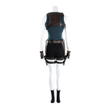 Tomb Raider Cosplay Costume  Lara Croft Classic Blue Adventure Outfit Adult Female Halloween Carnival Costume