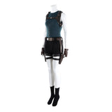 Tomb Raider Cosplay Costume  Lara Croft Classic Blue Adventure Outfit Adult Female Halloween Carnival Costume