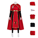 Medieval Renaissance Style Cosplay Costume Priest and Nun Red Robe Outfit Adult Female Halloween Carnival Costume