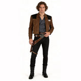 Han Solo Cosplay Costume Brown Coat Outfit Adult Male Halloween Carnival Costume