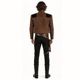 Han Solo Cosplay Costume Brown Coat Outfit Adult Male Halloween Carnival Costume