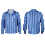 One Piece Cosplay Costume Sanji Blue Shirt and Adult Male Halloween Carnival Costume