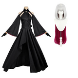 The Ribbon Hero Cosplay Costume Velvet Black Dress Adult Female Halloween Carnival Costume