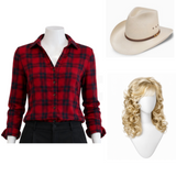 Rhinestone Cosplay Costume Jake Farris Dolly Parton Red Shirt Adult Female Halloween Carnival Costume