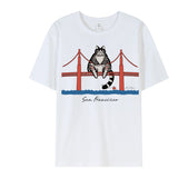 Project Hail Mary Ryland Cosplay Costume Ryland Grace White T-shirt With Cat Print Adult Male Halloween Carnival Costume