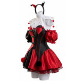 Female Red and Black Clown Suit Dress Adult Female Halloween Carnival Costume