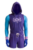 Skeleton King Cosplay Costume Purple Sportswear Adult Male Halloween Carnival Costume