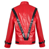 Red Leather Stage Performance Jacket Adult Male Halloween Carnival Costume