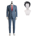 Smoking Behind the Supermarket with You Cosplay Costume Sasaki Blue Suit Adult Male Halloween Carnival Costume
