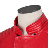 Red Leather Stage Performance Jacket Adult Male Halloween Carnival Costume