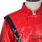 Red Leather Stage Performance Jacket Adult Male Halloween Carnival Costume