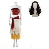 Moana Cosplay Costume Moana Women Red Tribal Outfit Adult Female Halloween Carnival Costume