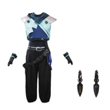 Valorant Cosplay Costume Jett Blue Outfit Adult Female Halloween Carnival Costume