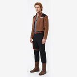 Han Solo Cosplay Costume Brown Coat Outfit Adult Male Halloween Carnival Costume