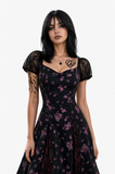 Obsession Cosplay Costume Nikki Black Printed Dress Adult Female Halloween Carnival Costume