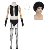 The Rocky Horror Picture Show Cosplay Costume Dr. Frank-N-Furter Black Outfit Adult Male Halloween Carnival Costume