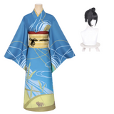 Sparks of Tomorrow Cosplay Costume Inako Momokawa Blue Kimono Adult Female Halloween Carnival Costume