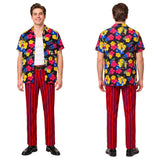 Ace Ventura Jr Pet Detective Cosplay Costume Ace Ventura Printed Shirt Set Adult Male Halloween Carnival Costume