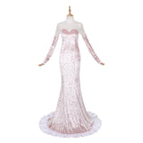 Alien Stage Cosplay Costume Mizi White-pink Long Dress Adult Female Halloween Carnival Costume