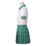 Alien Stage Cosplay Costume Sua White and Green Pleated Skirt Adult Female Halloween Carnival Costume