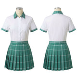 Alien Stage Cosplay Costume Sua White and Green Pleated Skirt Adult Female Halloween Carnival Costume