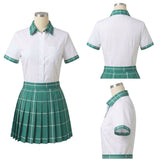Alien Stage Cosplay Costume Sua White and Green Pleated Skirt Adult Female Halloween Carnival Costume
