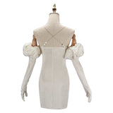 Alien Stage Cosplay Costume Sua White Dress with Bow Adult Female Halloween Carnival Costume
