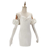 Alien Stage Cosplay Costume Sua White Dress with Bow Adult Female Halloween Carnival Costume