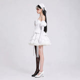 Alien Stage Cosplay Costume Sua Women White Dress Adult Female Halloween Carnival Costume