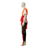 Avatar: The Last Airbender Aang Orange One-shoulder Practice Outfit Adult Male Halloween Carnival Costume