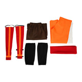Avatar: The Last Airbender Aang Orange One-shoulder Practice Outfit Adult Male Halloween Carnival Costume