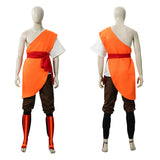 Avatar: The Last Airbender Aang Orange One-shoulder Practice Outfit Adult Male Halloween Carnival Costume