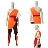 Avatar: The Last Airbender Aang Orange One-shoulder Practice Outfit Adult Male Halloween Carnival Costume