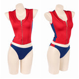 Baywatch Cosplay Costume Summer Quinn Red Swimsuit Adult Female Halloween Carnival Costume