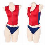 Baywatch Cosplay Costume Summer Quinn Red Swimsuit Adult Female Halloween Carnival Costume