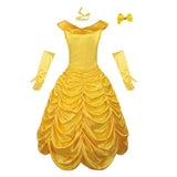 Beauty and the Beast Cosplay Costume Belle Yellow Dress Adult Female Halloween Carnival Costume