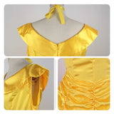 Beauty and the Beast Cosplay Costume Belle Yellow Dress Adult Female Halloween Carnival Costume