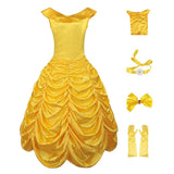 Beauty and the Beast Cosplay Costume Belle Yellow Dress Adult Female Halloween Carnival Costume