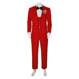Beetlejuice Cosplay Costume Betelgeuse Red Suit Adult Male Halloween Carnival Costume