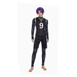 Blue Lock Cosplay Costume Reo Mikage Black No.9 Jersey Adult Male Halloween Carnival Costume
