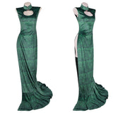 Boa Hancock Cosplay Costume Green Qipao Adult Female Halloween Carnival Costume