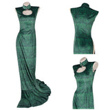 Boa Hancock Cosplay Costume Green Qipao Adult Female Halloween Carnival Costume