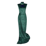 Boa Hancock Cosplay Costume Green Qipao Adult Female Halloween Carnival Costume